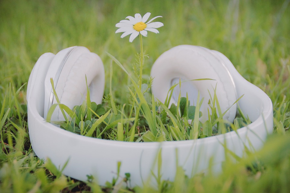 illustration : casque dans l'herbe