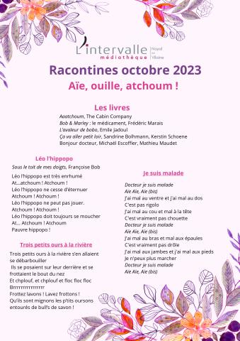 Flyer Racontines OCT 2023