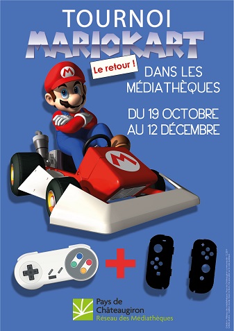 Tournoi de mario kart dans le réseau des médiathèques Pays de Châteaugiron du 19 octobre au 25 novembre 2020