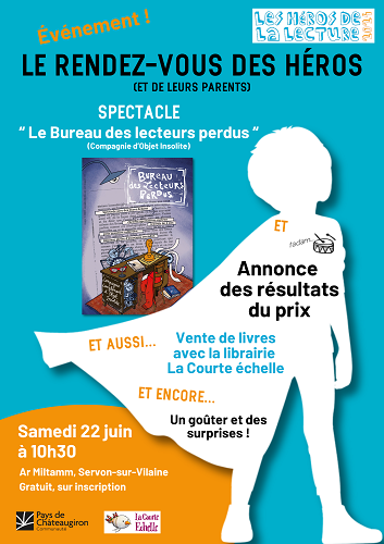 Affiche temps fort héros de la lecture 22 juin