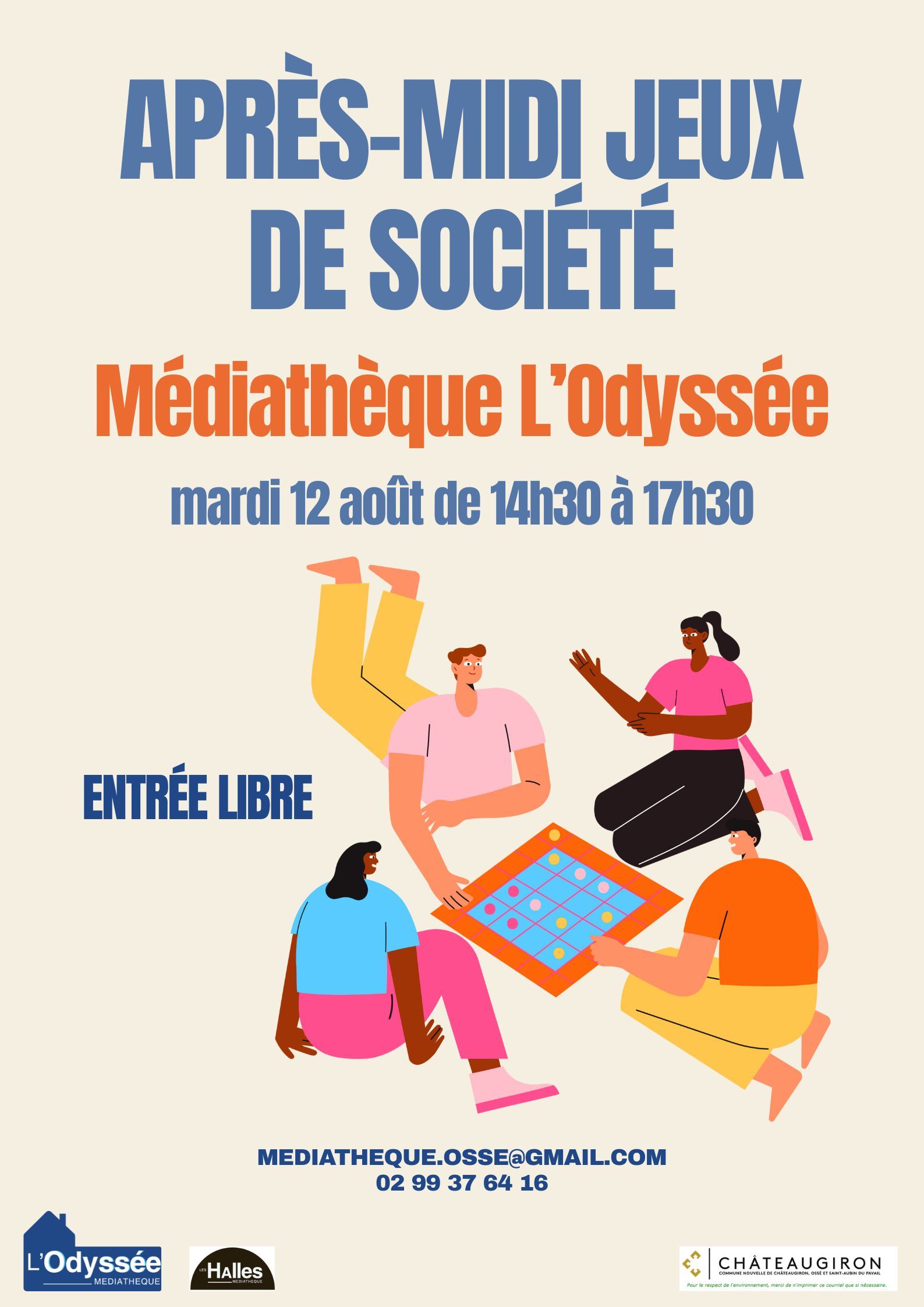 affiche présentant l'animation avec le lieu, la date et l'heure. 